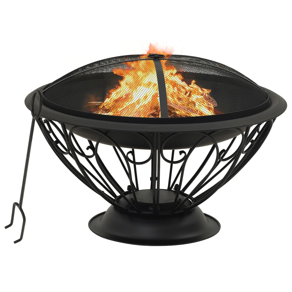 vidaXL Fire Pit with Poker 75 cm XXL Steel