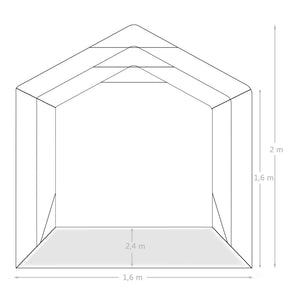 vidaXL Garage Tent PVC 1.6x2.4 m Green