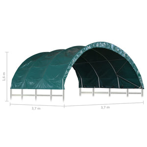 vidaXL Livestock Tent PVC 3.7x3.7 m Green