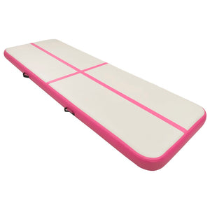 vidaXL Inflatable Gymnastics Mat with Pump 400x100x15 cm PVC Pink