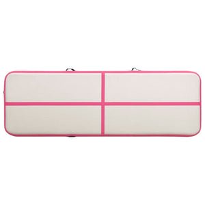 vidaXL Inflatable Gymnastics Mat with Pump 400x100x15 cm PVC Pink