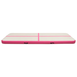 vidaXL Inflatable Gymnastics Mat with Pump 400x100x20 cm PVC Pink