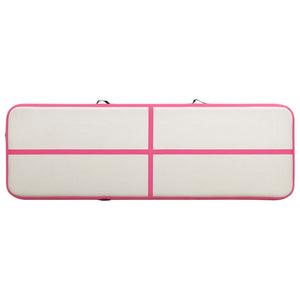 vidaXL Inflatable Gymnastics Mat with Pump 400x100x20 cm PVC Pink