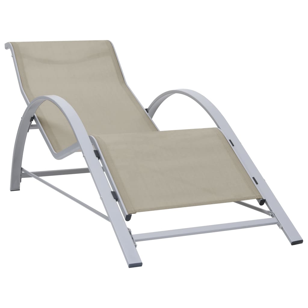 vidaXL Sunlounger Textilene and Aluminium Cream