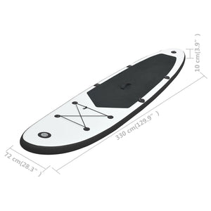 vidaXL Inflatable Stand Up Paddleboard Set Black and White