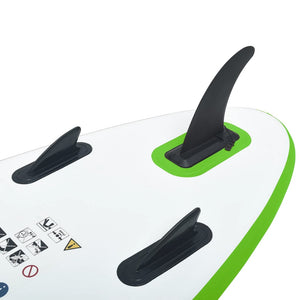 vidaXL Inflatable Stand Up Paddle Board Set Green and White