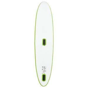 vidaXL Inflatable Stand Up Paddleboard with Sail Set Green and White