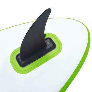 vidaXL Inflatable Stand Up Paddleboard with Sail Set Green and White