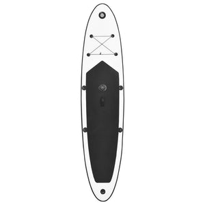 vidaXL Inflatable Stand Up Paddleboard with Sail Set Black and White