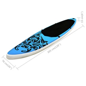 vidaXL Inflatable Stand Up Paddleboard Set 305x76x15 cm Blue