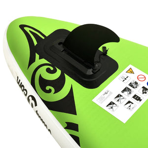 vidaXL Inflatable Stand Up Paddleboard Set 366x76x15 cm Green