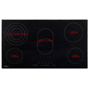 vidaXL Ceramic Hob with 5 Burners Touch Control 77 cm 8500 W