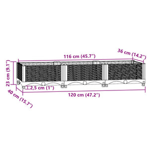 vidaXL Raised Bed 120x40x23 cm Polypropylene