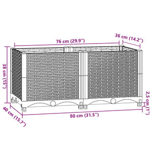 vidaXL Raised Bed 80x40x38 cm Polypropylene