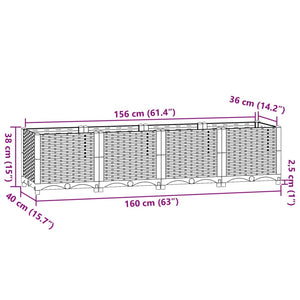 vidaXL Raised Bed 160x40x38 cm Polypropylene