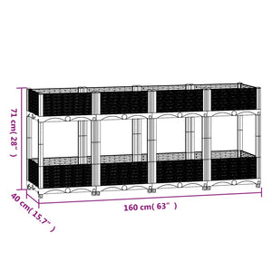 vidaXL Raised Bed 160x40x71 cm Polypropylene