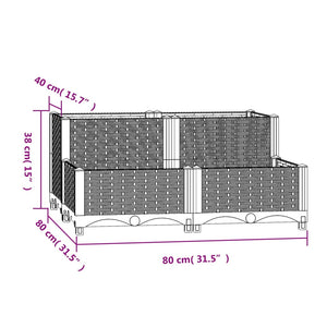 vidaXL Raised Bed 80x80x38 cm Polypropylene