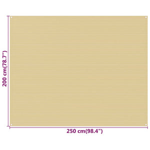 vidaXL Tent Carpet Beige 250x200 cm HDPE