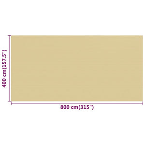 vidaXL Tent Carpet Beige 400x800 cm HDPE