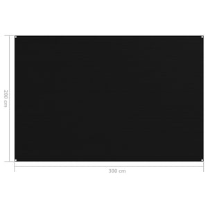 vidaXL Tent Carpet 200x300 cm Black