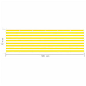 vidaXL Balcony Screen Yellow and White 90x300 cm HDPE