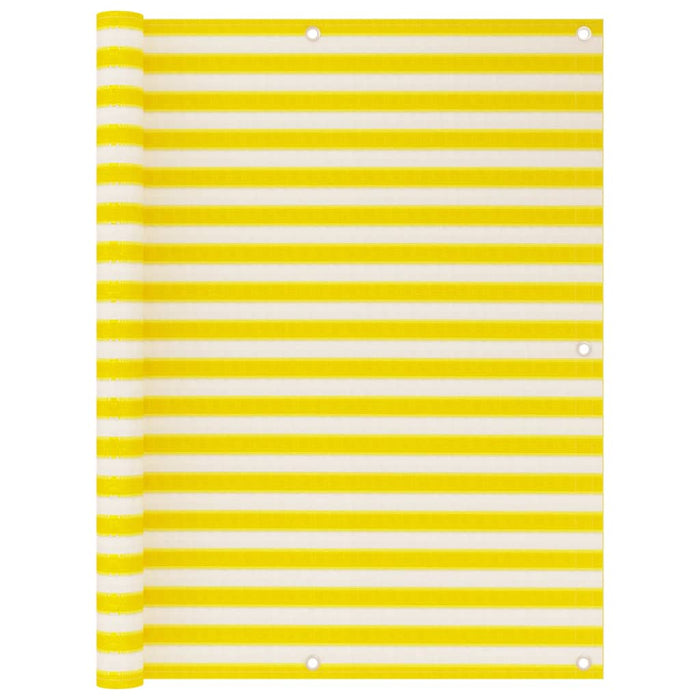 vidaXL Balcony Screen Yellow and White 120x500 cm HDPE