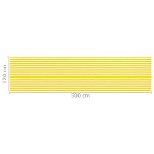 vidaXL Balcony Screen Yellow and White 120x500 cm HDPE