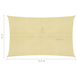 vidaXL Sunshade Sail 160 g/m² Beige 2x4.5 m HDPE