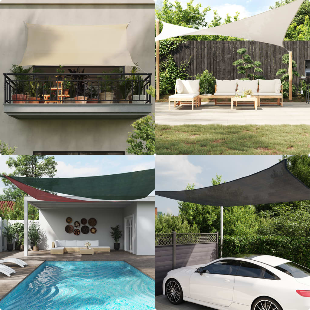 vidaXL Sunshade Sail 160 g/m² Beige 3.5x5 m HDPE