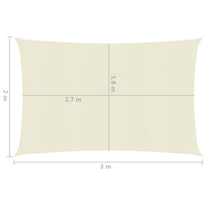 vidaXL Sunshade Sail 160 g/m² Cream 2x3 m HDPE