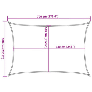 vidaXL Sunshade Sail 160 g/m² Cream 6x7 m HDPE