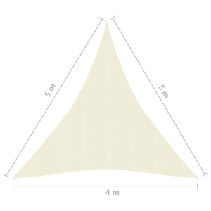 vidaXL Sunshade Sail 160 g/m² Cream 4x5x5 m HDPE