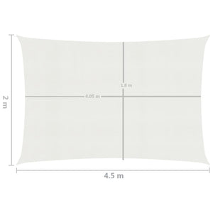 vidaXL Sunshade Sail 160 g/m² White 2x4.5 m HDPE