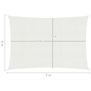 vidaXL Sunshade Sail 160 g/m² White 5x7 m HDPE