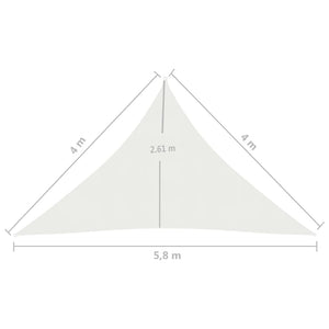 vidaXL Sunshade Sail 160 g/m² White 4x4x5.8 m HDPE