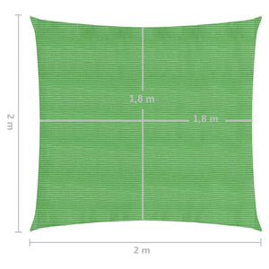 vidaXL Sunshade Sail 160 g/m² Light Green 2x2 m HDPE