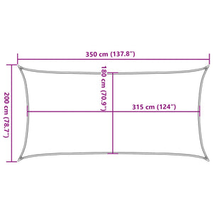 vidaXL Sunshade Sail 160 g/m² Rectangular Light Green 2x3.5 m HDPE