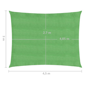 vidaXL Sunshade Sail 160 g/m² Light Green 3x4.5 m HDPE