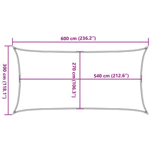 vidaXL Sunshade Sail 160 g/m² Light Green 3x6 m HDPE