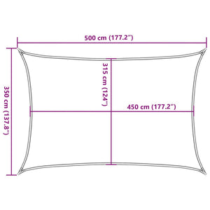 vidaXL Sunshade Sail 160 g/m² Light Green 3.5x5 m HDPE