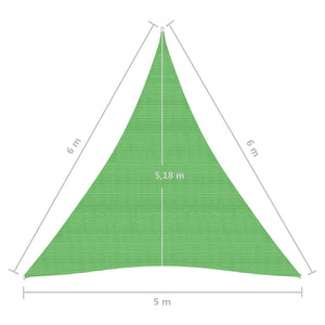 vidaXL Sunshade Sail 160 g/m² Light Green 5x6x6 m HDPE