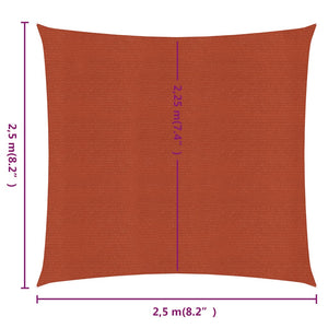 vidaXL Sunshade Sail 160 g/m² Square Terracotta 2.5x2.5 m HDPE