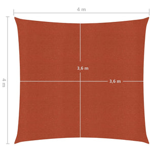 vidaXL Sunshade Sail 160 g/m² Terracotta 4x4 m HDPE