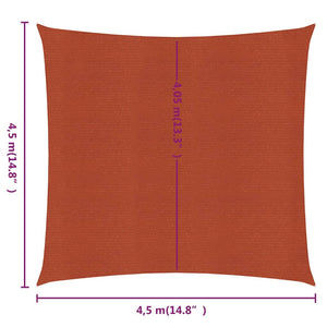 vidaXL Sunshade Sail 160 g/m² Square Terracotta 4.5x4.5 m HDPE