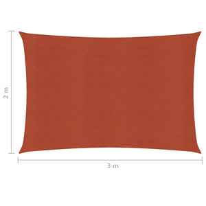 vidaXL Sunshade Sail 160 g/m² Terracotta 2x3 m HDPE