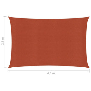 vidaXL Sunshade Sail 160 g/m² Terracotta 2.5x4.5 m HDPE