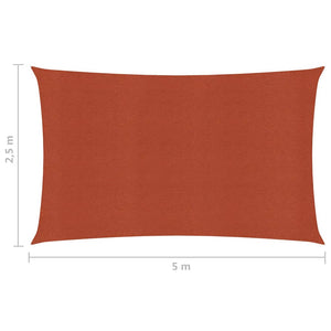 vidaXL Sunshade Sail 160 g/m² Terracotta 2.5x5 m HDPE