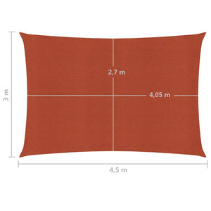 vidaXL Sunshade Sail 160 g/m² Terracotta 3x4.5 m HDPE