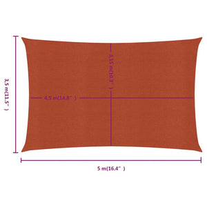 vidaXL Sunshade Sail 160 g/m² Rectangular Terracotta 3.5x5 m HDPE