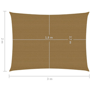 vidaXL Sunshade Sail 160 g/m² Taupe 2x3 m HDPE